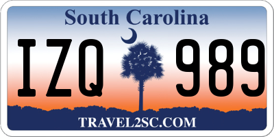 SC license plate IZQ989
