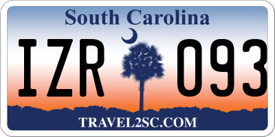 SC license plate IZR093