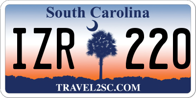 SC license plate IZR220