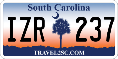 SC license plate IZR237