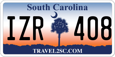 SC license plate IZR408