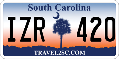 SC license plate IZR420