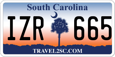 SC license plate IZR665