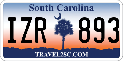 SC license plate IZR893