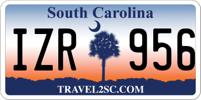 SC license plate IZR956