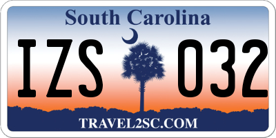 SC license plate IZS032