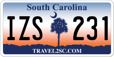 SC license plate IZS231