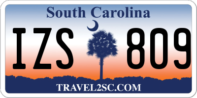 SC license plate IZS809