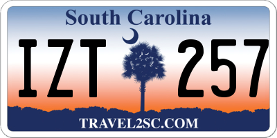 SC license plate IZT257