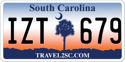SC license plate IZT679