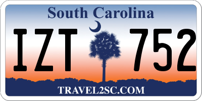 SC license plate IZT752