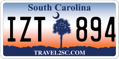 SC license plate IZT894