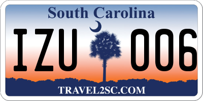 SC license plate IZU006