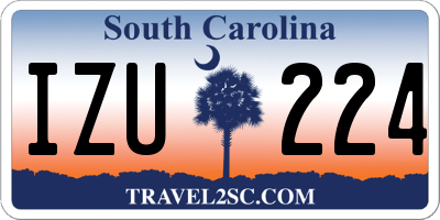 SC license plate IZU224