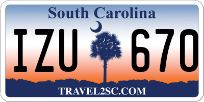 SC license plate IZU670