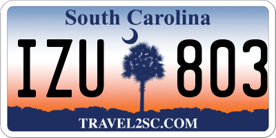 SC license plate IZU803