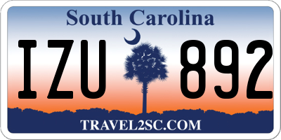 SC license plate IZU892