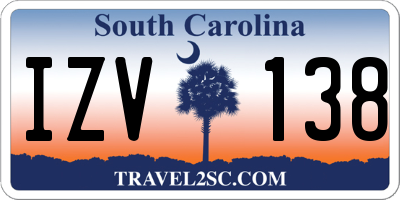 SC license plate IZV138