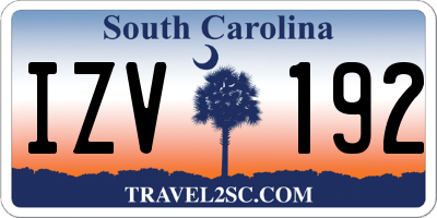 SC license plate IZV192