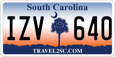 SC license plate IZV640