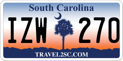SC license plate IZW270