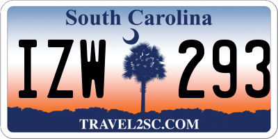 SC license plate IZW293