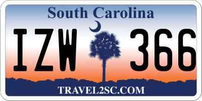 SC license plate IZW366