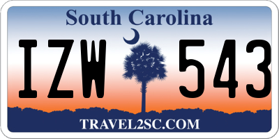 SC license plate IZW543