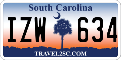 SC license plate IZW634