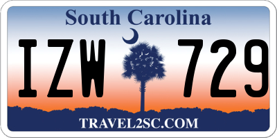 SC license plate IZW729