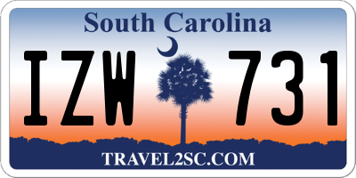 SC license plate IZW731