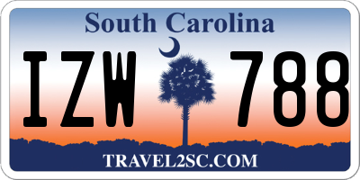 SC license plate IZW788
