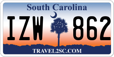 SC license plate IZW862