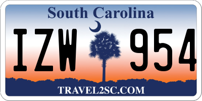 SC license plate IZW954