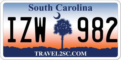 SC license plate IZW982