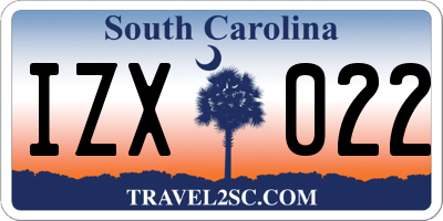 SC license plate IZX022