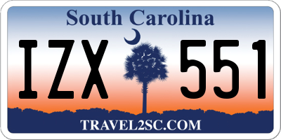 SC license plate IZX551