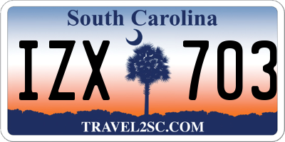 SC license plate IZX703