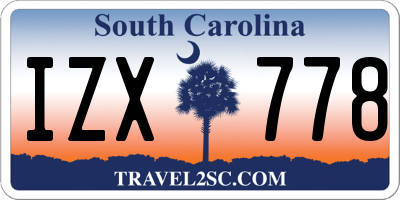 SC license plate IZX778