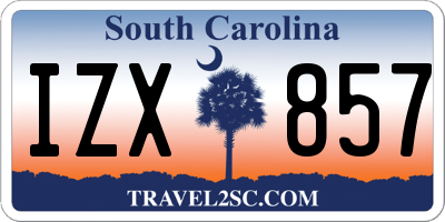 SC license plate IZX857