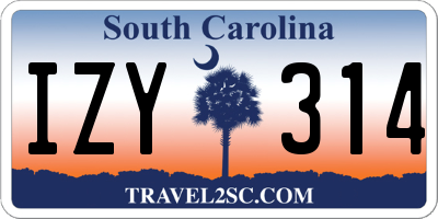 SC license plate IZY314