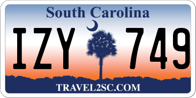 SC license plate IZY749