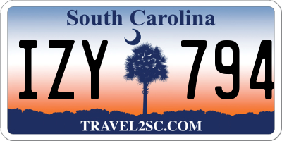 SC license plate IZY794