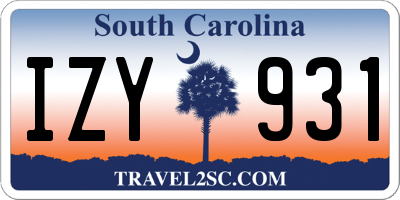 SC license plate IZY931