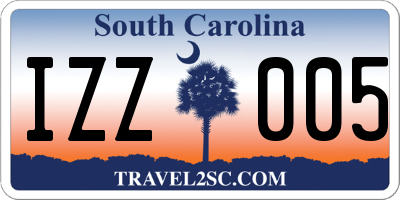 SC license plate IZZ005