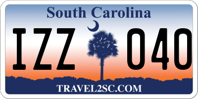 SC license plate IZZ040