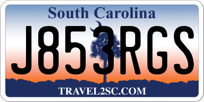 SC license plate J853RGS