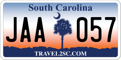 SC license plate JAA057