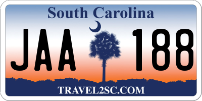 SC license plate JAA188