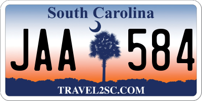 SC license plate JAA584